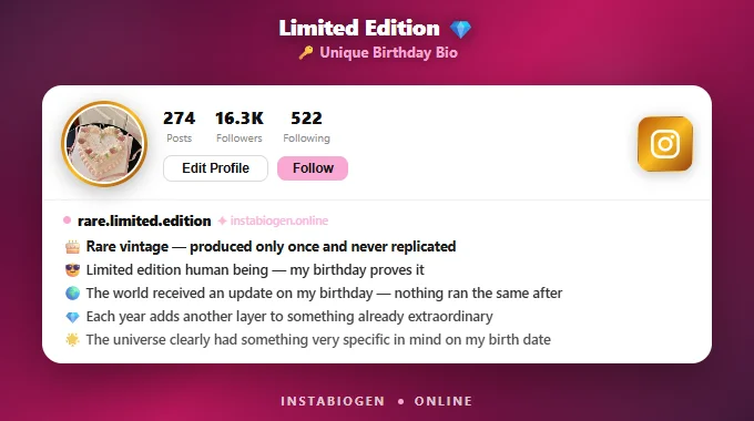 Unique Birthday Bio For Instagram